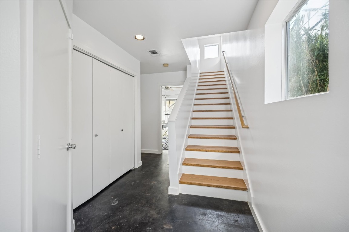2508 Calumet Street, Unit E Houston, TX 77004 - Photo 17 of 31 a view of entryway with stairs and wooden floor