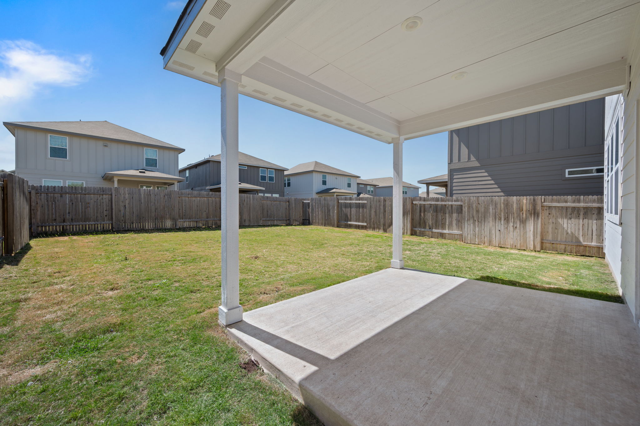 529 View Drive Georgetown, TX 78628 - Photo 19 of 20 Fenced backyard featuring a patio area and a residential view