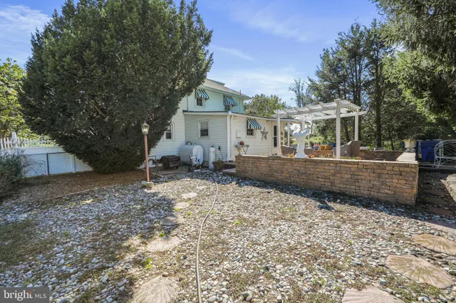 a view of a yard with plants and trees