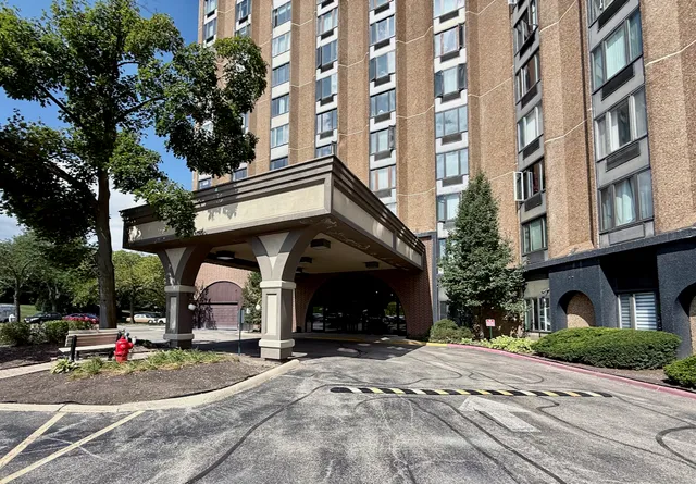 a front view of a building