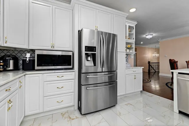 a room with table and chairs