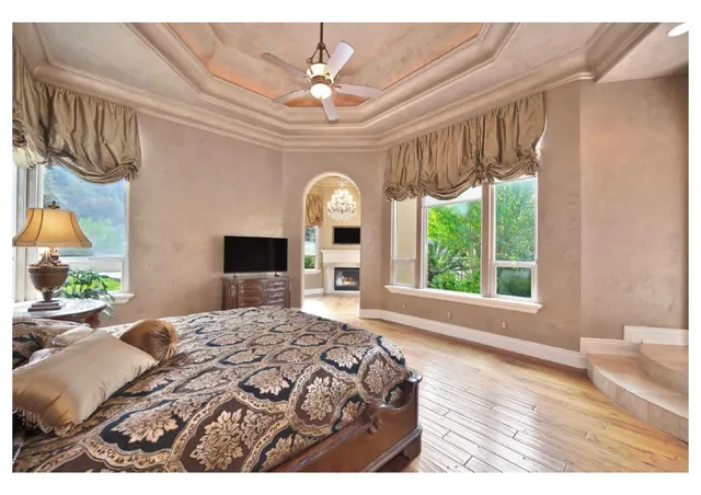 a bedroom with a bed and a closet