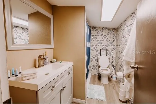 a bathroom with a sink and a toilet