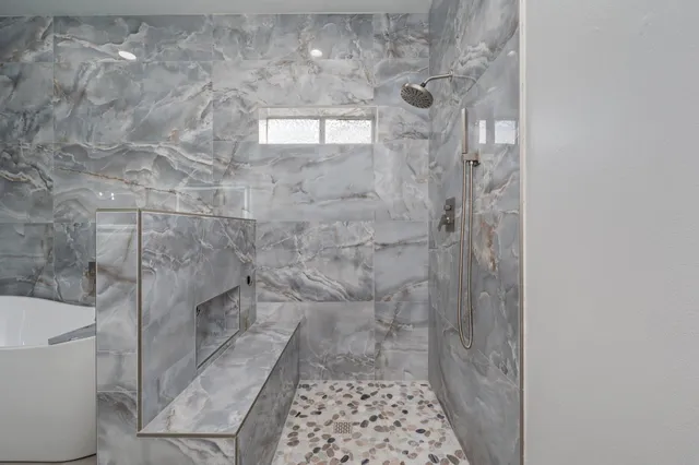 a bathroom with a shower