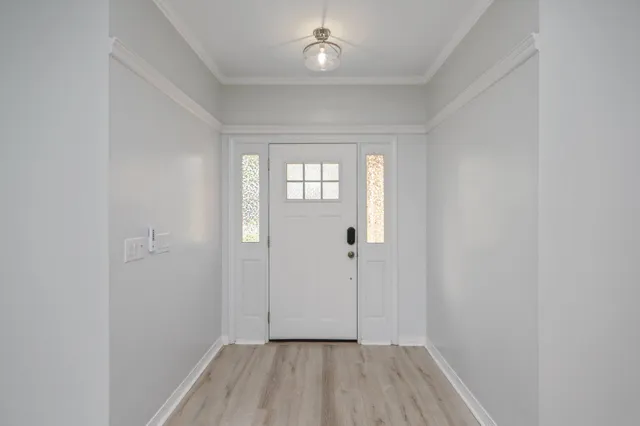 a view of hallway with window