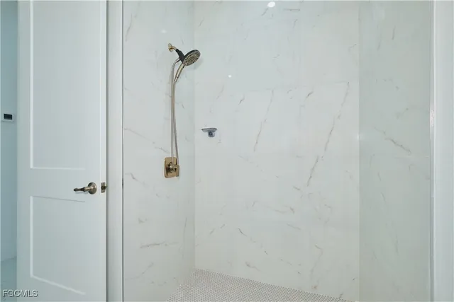 a bathroom with a shower