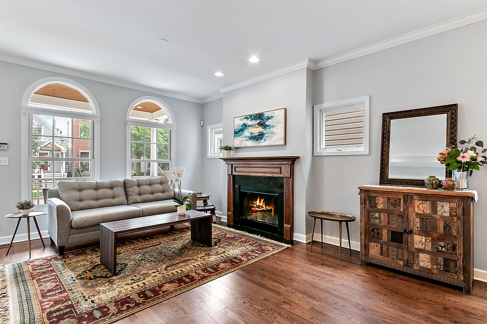 1910 West Barry Avenue Chicago, IL 60657 - Photo 5 of 33 a living room with furniture and a fireplace
