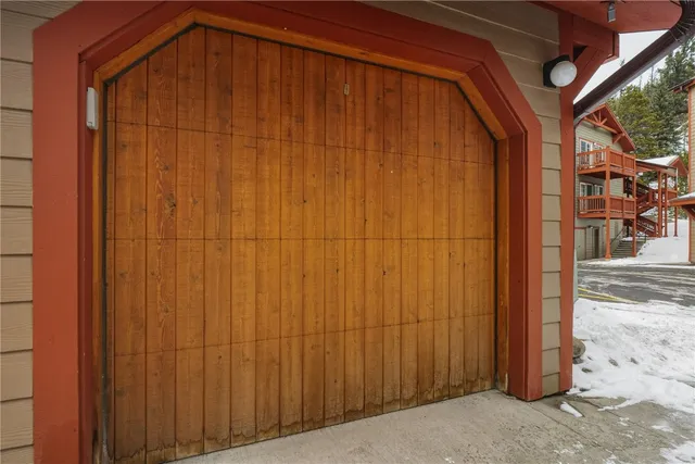 a view of a wooden door