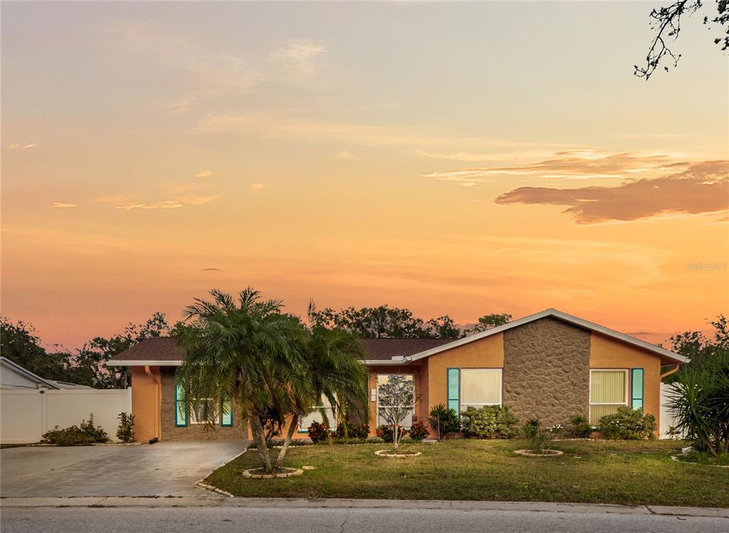 4880 Shell Stream Boulevard New Port Richey, FL 34652 - Photo 24 of 25 front view of a house with a yard