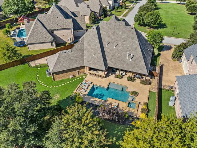 an aerial view of a house