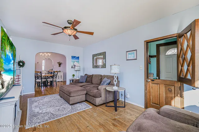 a living room with furniture