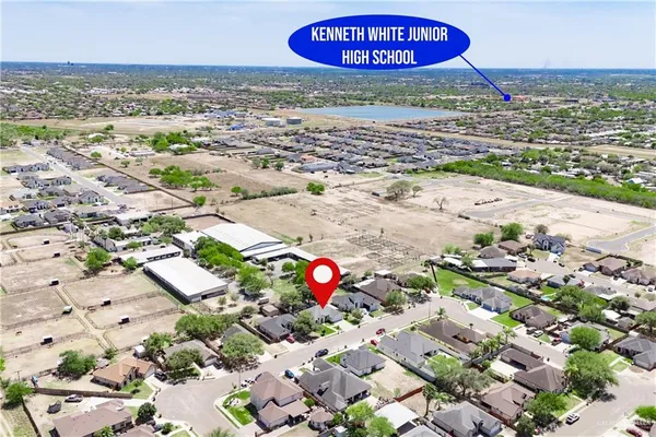 an aerial view of a area