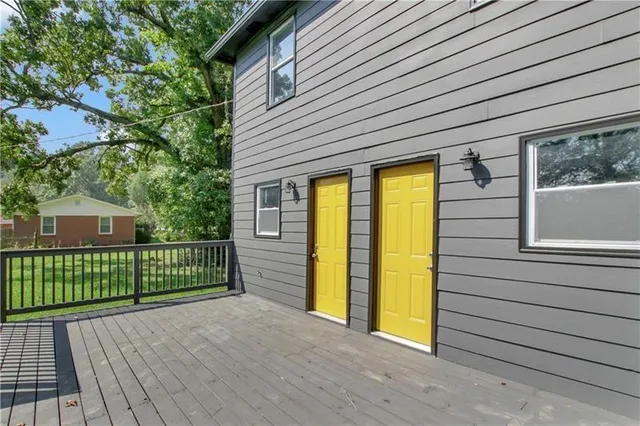 a view of a house with a balcony