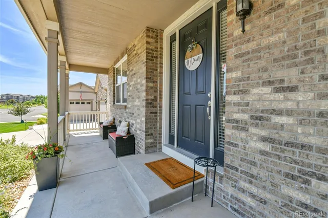 a building outdoor space with furniture