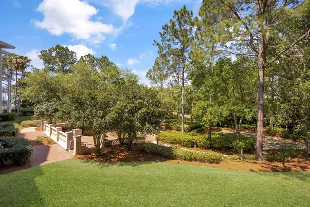a view of backyard with green space