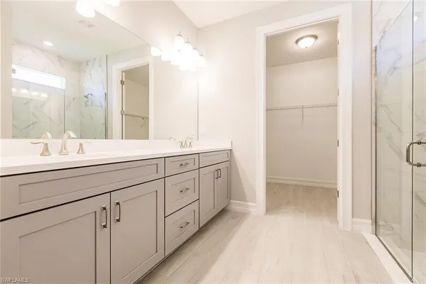 a bathroom with a shower