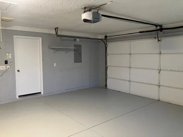 a view of a garage