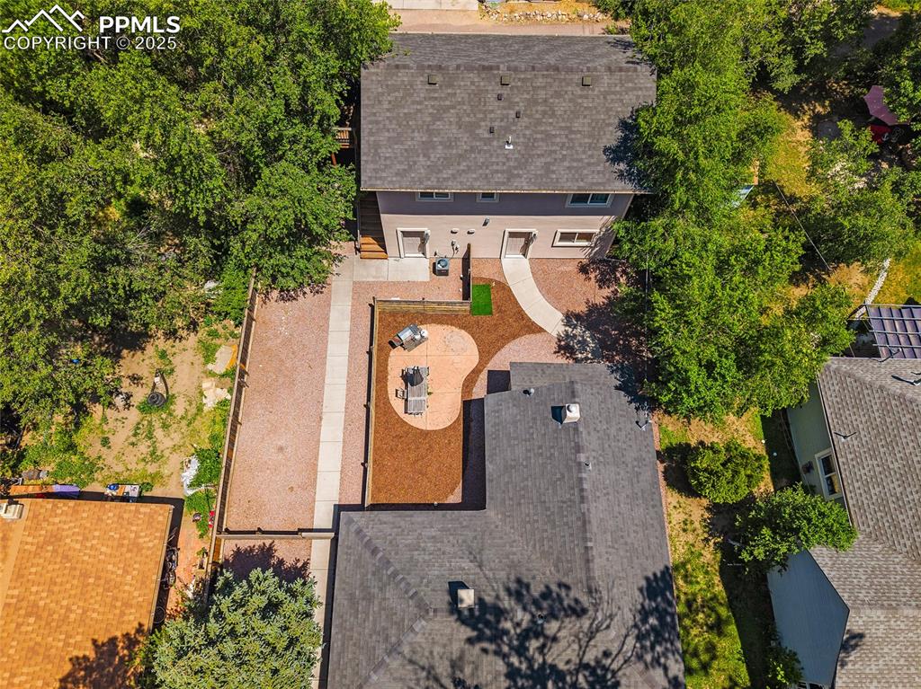 225 Custer Avenue Colorado Springs, CO 80903 - Photo 36 of 39 an aerial view of a house with garden space and street view