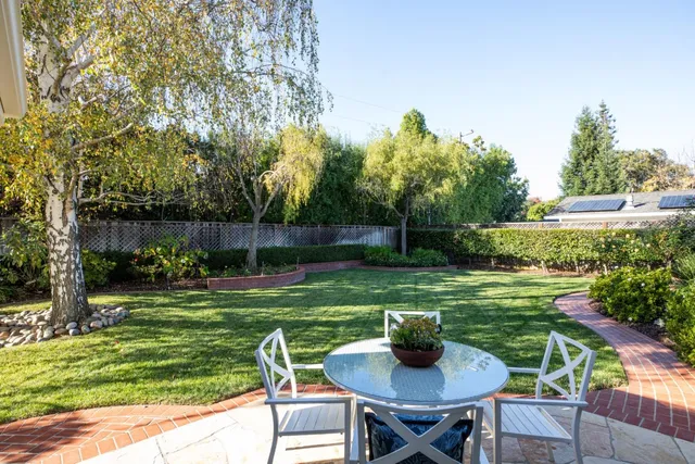 a view of an outdoor sitting space