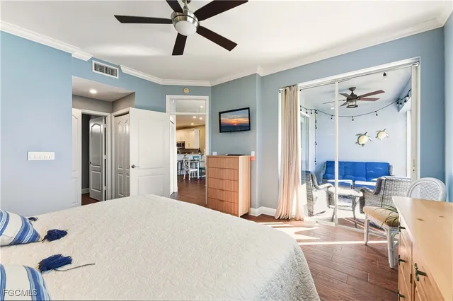 a bedroom with a bed and furniture