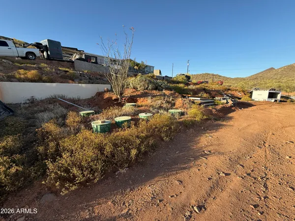 a view of a house with a mountain