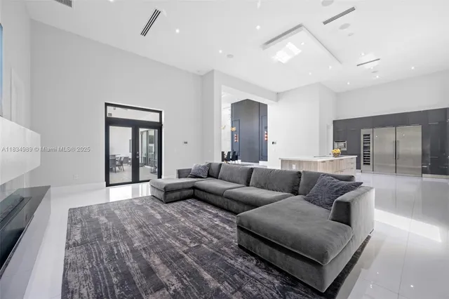 a bathroom with a double vanity sink and mirror