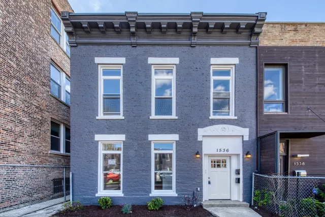 a front view of a building