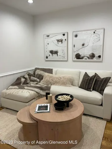 a living room with furniture and a couch