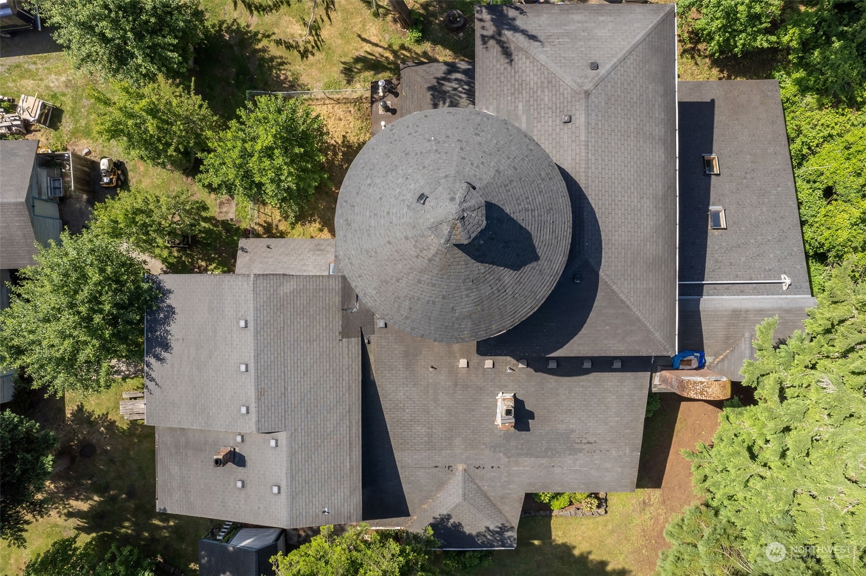 1497 Old Military Road Southeast Tenino, WA 98589 - Photo 30 of 39 an aerial view of a house with outdoor space and swimming pool