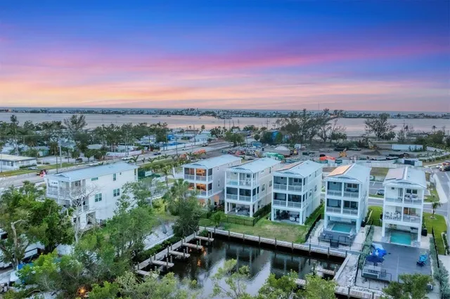 a view of lake and city