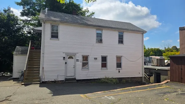 a view of a house with a garage