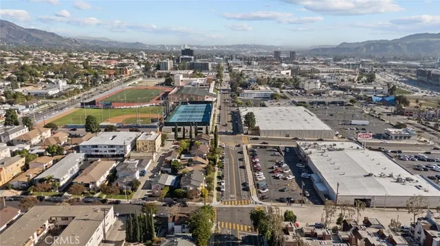 an aerial view of a city