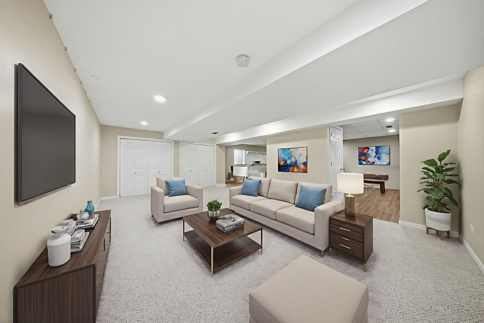 548 Arbor Lane Oswego, IL 60543 - Photo 33 of 46 a living room with furniture and a flat screen tv