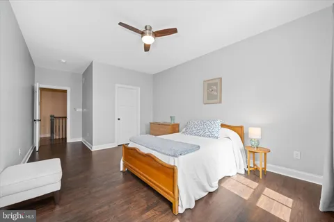 an aerial view of a house with a garden