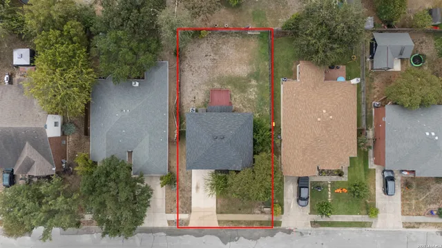 an aerial view of a house