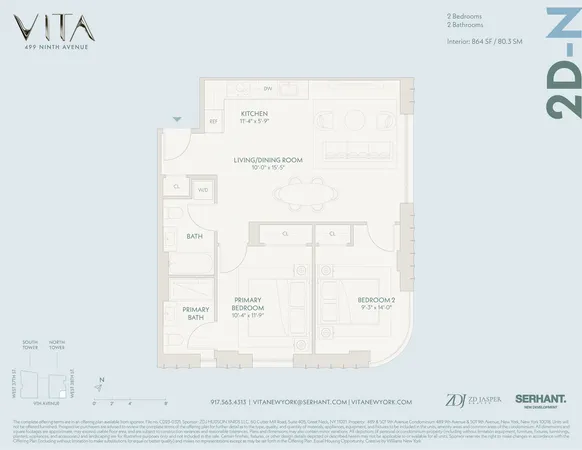 $1,800,000 | 400 West 38th Street, Unit 2DN | Hudson Yards