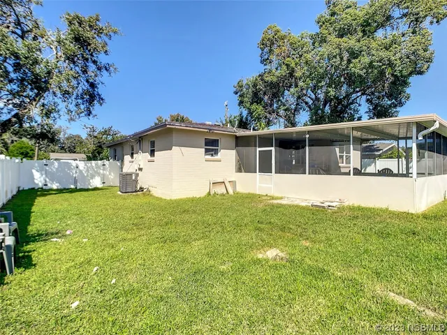 an aerial view of a pool