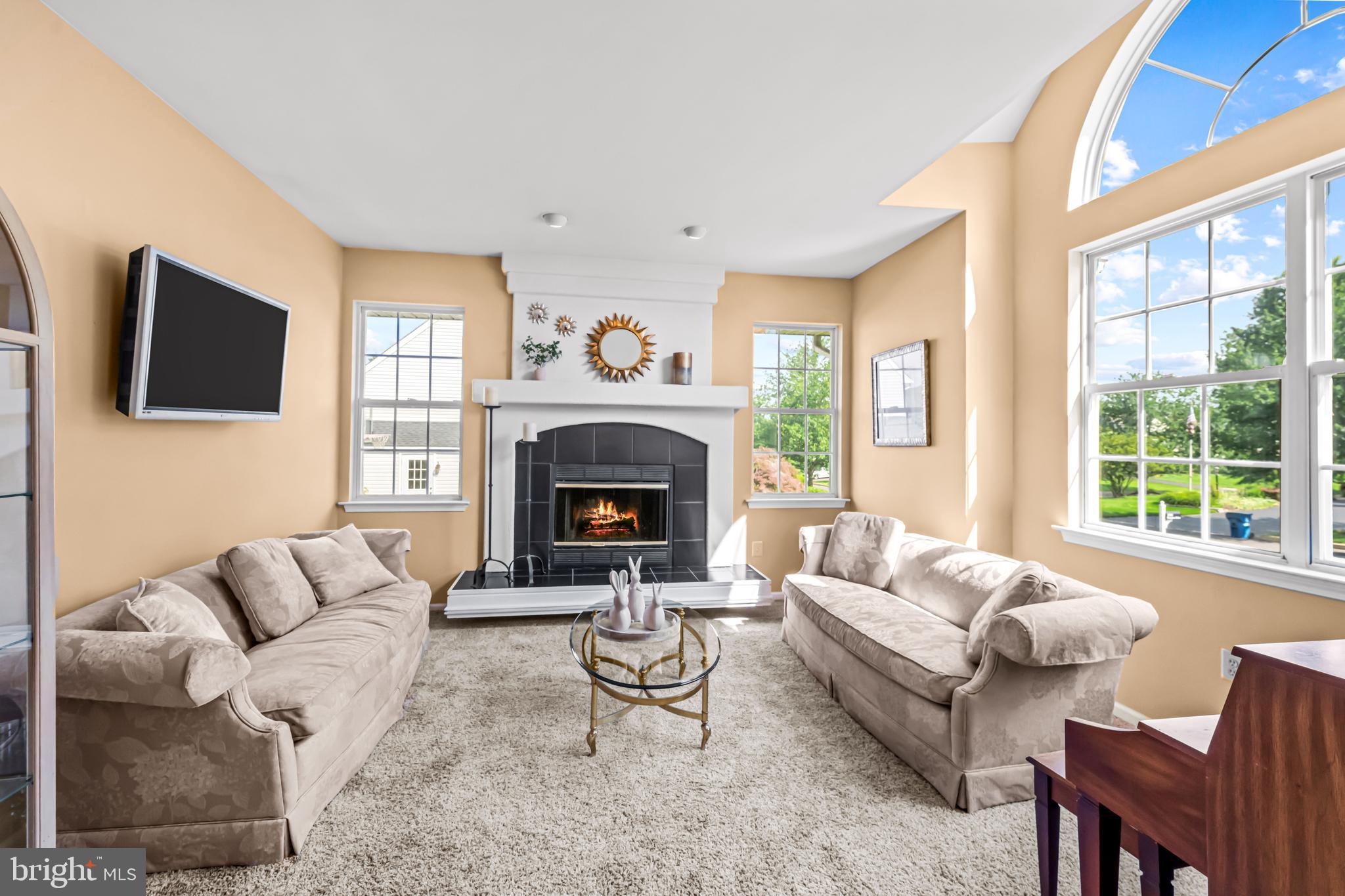 1720 Hampton Drive Jamison, PA 18929 - Photo 8 of 41 a living room with furniture a fireplace and a flat screen tv