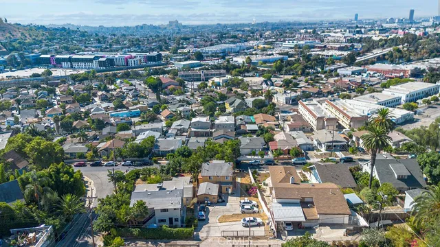 an aerial view of a city