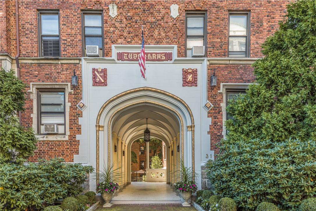 a view of a building with a balcony