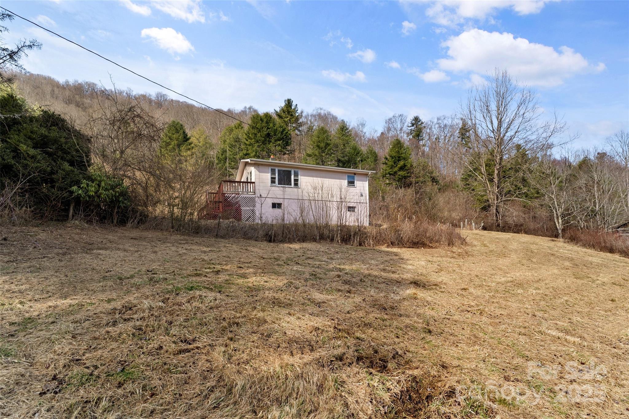 10999 Rush Fork Road Clyde, NC 28721 - Photo 5 of 38 a backyard of a house with large trees