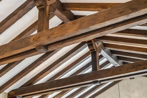 workspace with wooden floor