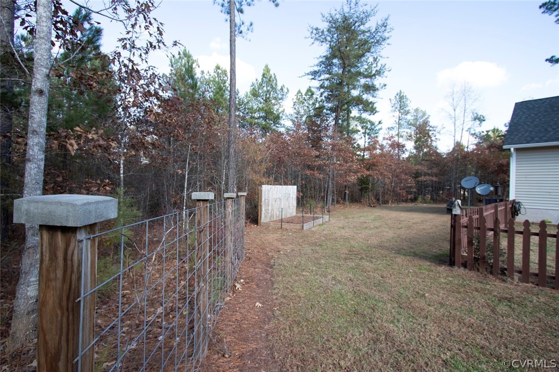 355 Manchester Road Bumpass, VA 23024 - Photo 36 of 43 Side yard with grape vines and raised garden with