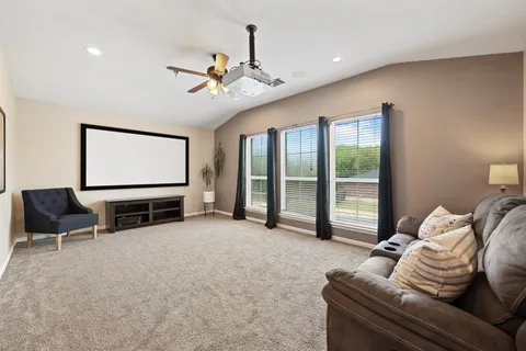 a living room with furniture