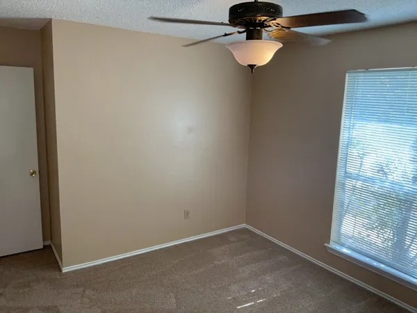 an empty room with closet