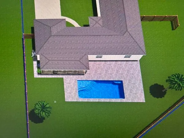 an aerial view of a house