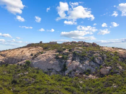 a view of city and mountain