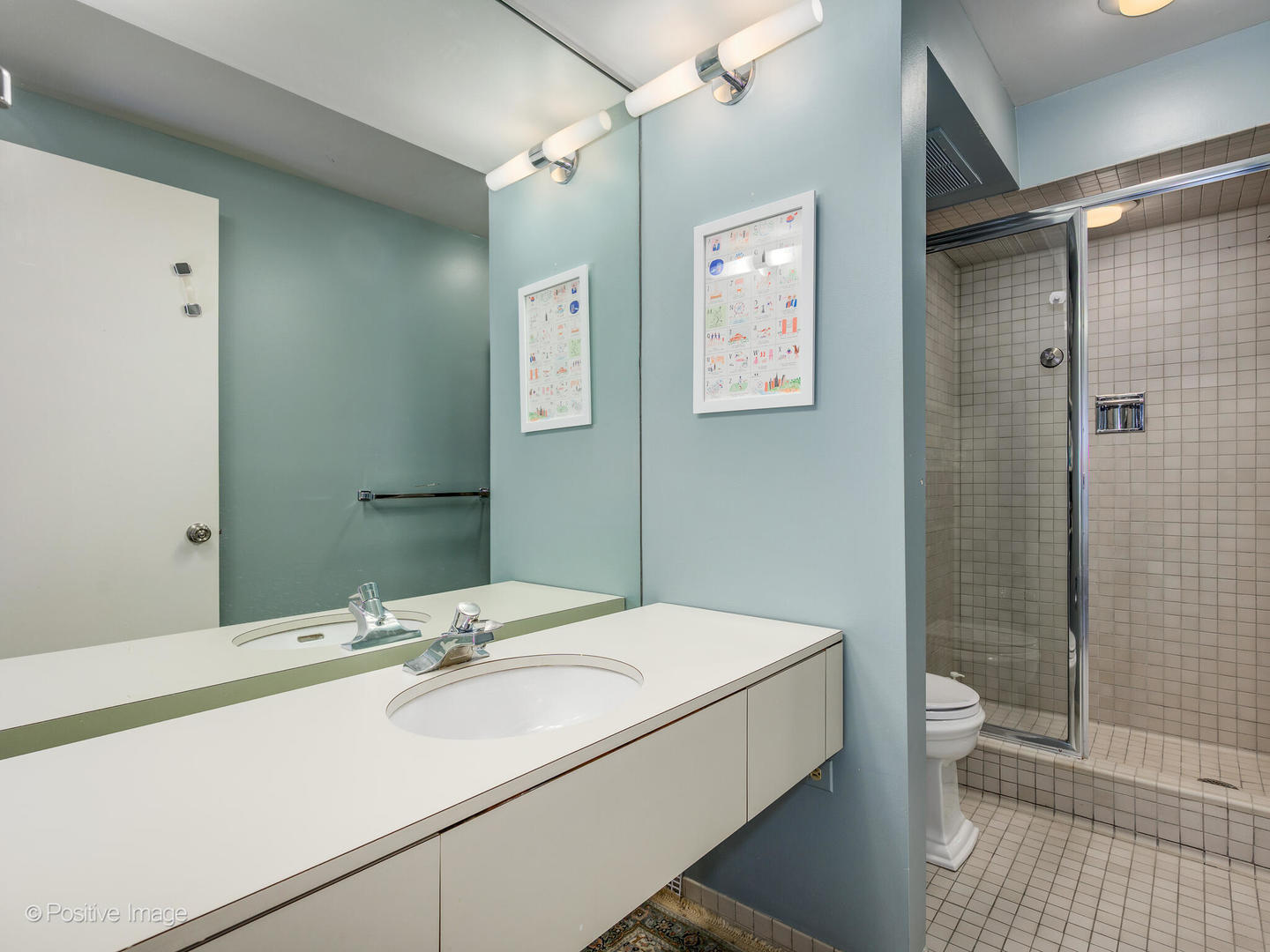 839 North Dearborn Street, Unit F Chicago, IL 60610 - Photo 27 of 40 a bathroom with a sink a toilet and shower