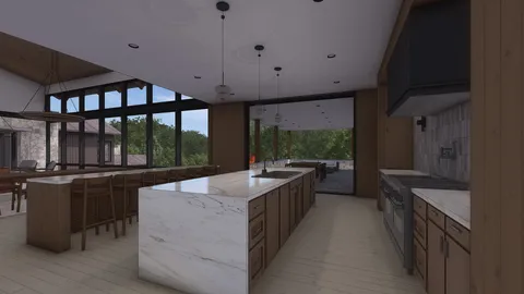 a spacious bathroom with a double vanity sink and a mirror
