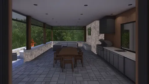 a outdoor space with chairs